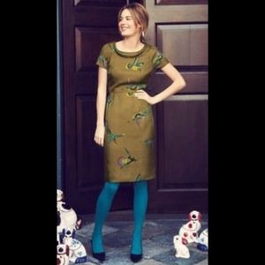 Boden Hummingbird silk dress